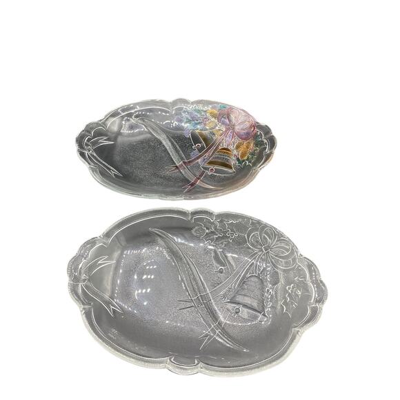 Set of 2 Mikasa Festive Bells Serving Relish Dish holiday Christmas decor - Picture 5 of 5